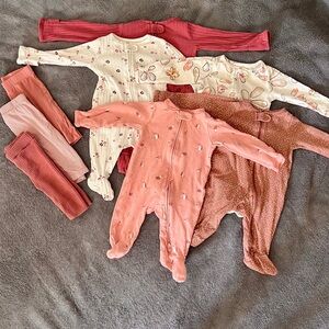 8 PC Bundle Carter Sleep n Play Onesies and Pants